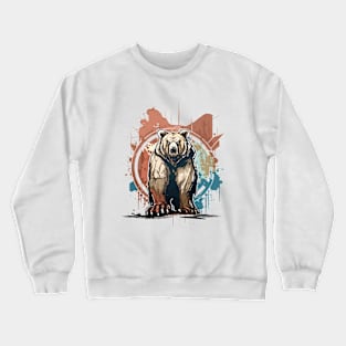 Graffiti Paint Grizzly Bear Creative Crewneck Sweatshirt
